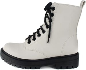 SODA FIRM Lug Sole Combat Ankle Booties for Women